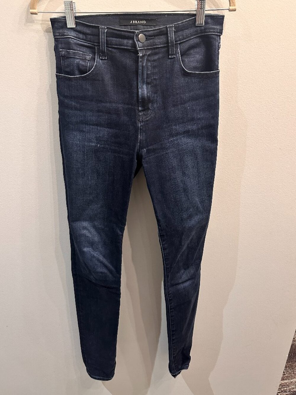 J Brand Maria High Rise Super Skinny Jeans Dark Wash Blue Denim